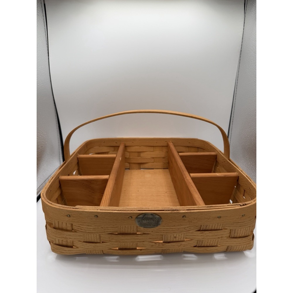 Peterboro Since 1854 Basket Co. Large Handle And 7 Dividers